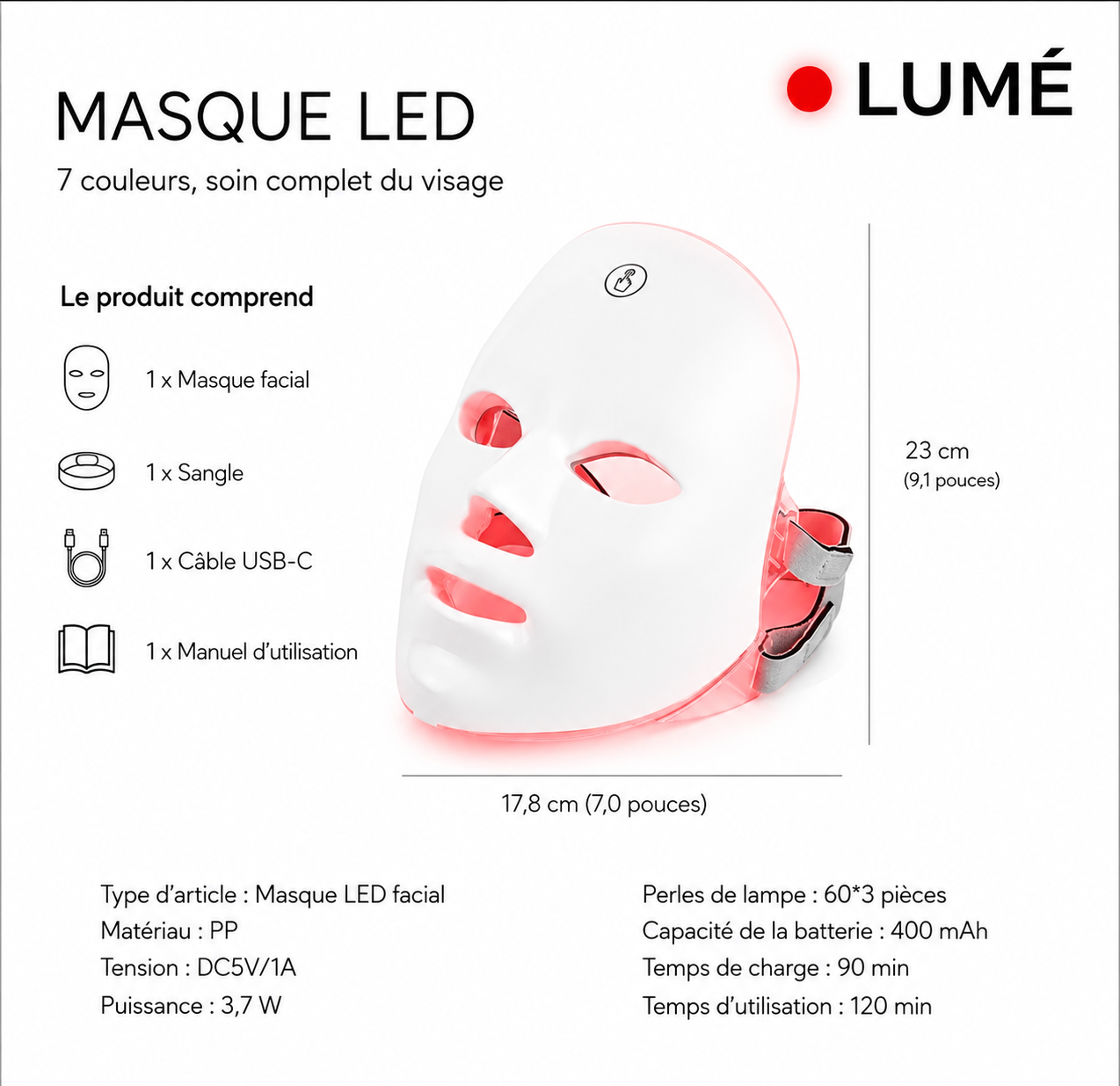 Contenu de la boîte LUMÉ